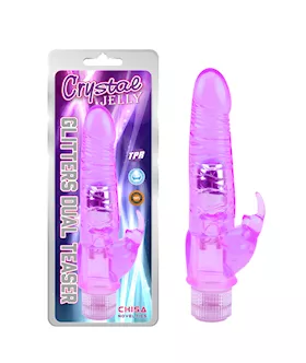 Glitters Dual Teaser Rabbit Vibrator - 9 Inch