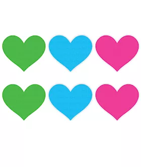 Neon Heart Pasties  GreenBluePink