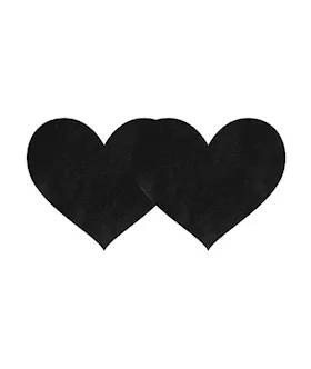 Black Satin Heart Pasties