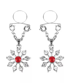 Ruby And Diamond Star Nipple Rings