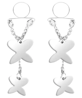 Silver Butterfly Nipple Rings