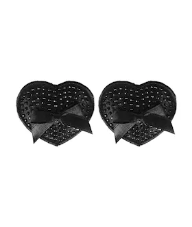 Satin With Black Stone & Bow Pasties