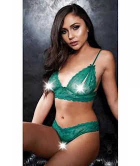2 Piece PeekABoo Bra and Crotchless GString Set  ML