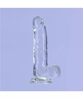 Crystal Addiction Dildo With Balls - 7 Inch