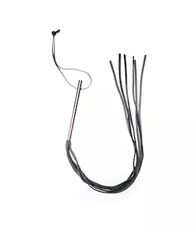 Triple X Leather Whip with Metal Handle