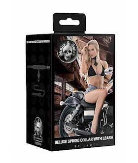 Ouch! Skulls And Bones - Neck Chain With Spikes & Leash 