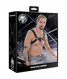 Ouch! Skulls And Bones - Male Harness With Spikes 