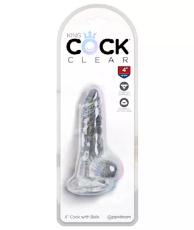 King Cock Clear Dildo With Balls - 4 Inch