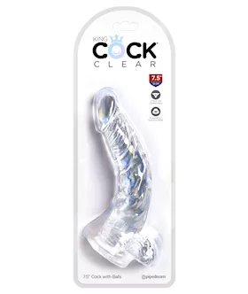 King Cock Clear Dildo With Balls - 7.5 Inch