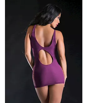 Strap Dress Mesh Sides With Wild Design 