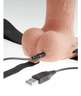 Fetish Fantasy 11 Inch Hollow Rechargeable Strap-on With Balls