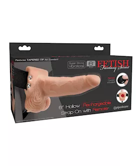 Fetish Fantasy 6 Inch Hollow Rechargeable Strap-on Remote