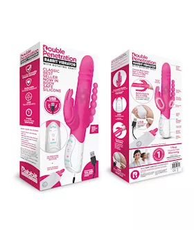 Rr Rechargeable Double Penetration Rabbit Hot Pink