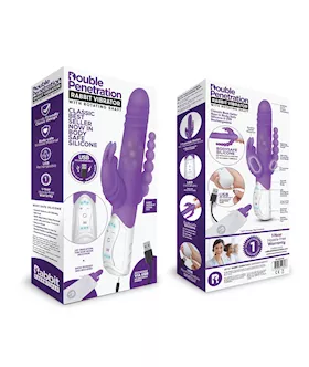 RR Rechargeable Double Penetration Rabbit Purple
