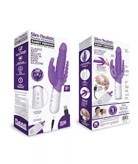 RR Rechargeable Slim Double Penetration Rabbit Purple