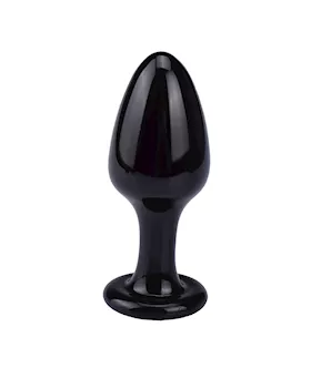 Black Glass Butt Plug