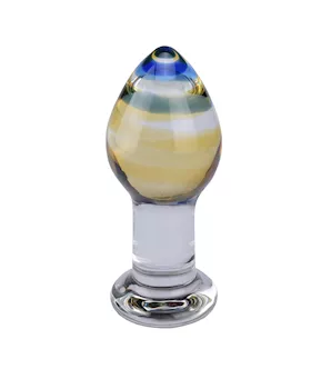 Swirl Pattern Glass Butt Plug