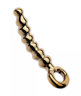 Lucent Magique Gold Glass Beaded Butt Plug