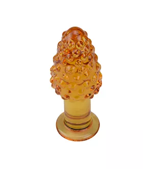 Bubbled Gold Glass Butt Plug 