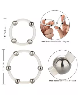 Steel Beaded Silicone C-ring - Set Of 2
