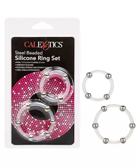 Steel Beaded Silicone C-ring - Set Of 2