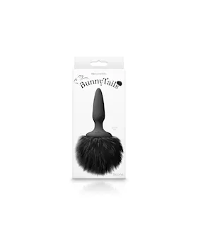 Bunny Tails Mini Black Fur Black