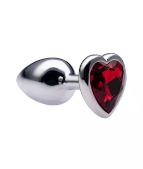 Kink Range Alloy Love Heart Gemmed Butt Plug - 2.7 Inch