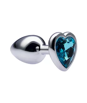 Kink Range Alloy Love Heart Gemmed Butt Plug  27 Inch