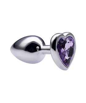 Kink Range Alloy Love Heart Gemmed Butt Plug  27 Inch