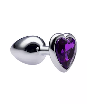 Kink Range Alloy Love Heart Gemmed Butt Plug  27 Inch