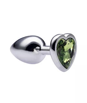Kink Range Alloy Love Heart Gemmed Butt Plug  27 Inch