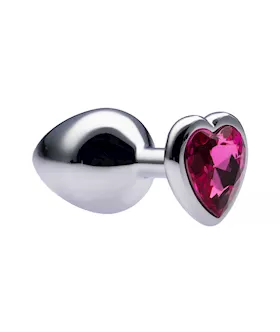 Kink Range Alloy Love Heart Gemmed Butt Plug  32 Inch