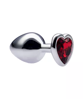 Kink Range Alloy Love Heart Gemmed Butt Plug - 3.2 Inch