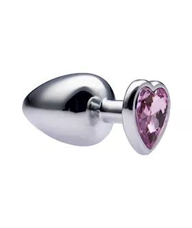 Kink Range Alloy Love Heart Gemmed Butt Plug  37 Inch