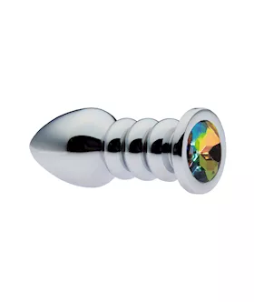 KinKi Ribbed Gemmed Butt Plug