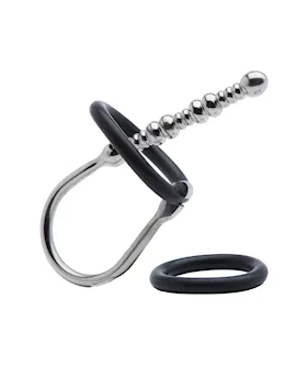 Kink Range Stainless Steel with Silicone Ring Twisted Penis Plug