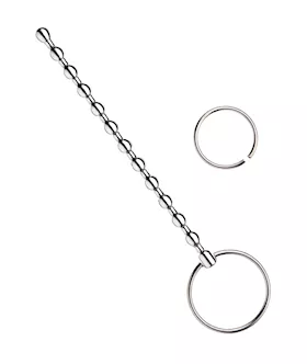 Kink Range Stainless Steel Beaded Penis Plug  59 Inch