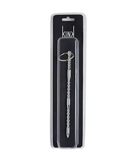 Kink Range Stainless Steel Grooved Penis Plug - 8.2 Inch