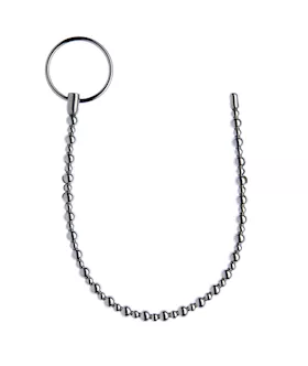 Kink Range Metal Ring Beaded Penis Plug  129 Inch