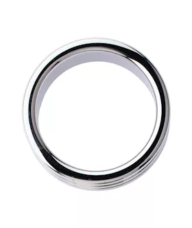 Kink Range Stainless Steel Ridged Penis Head Ring  15 Inch