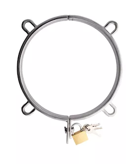 Kink Range Stainless Steel Neck Collar with Padlock  51 Inch