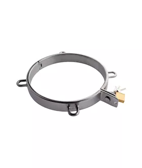 Kink Range Stainless Steel Neck Collar With Padlock - 5.1 Inch