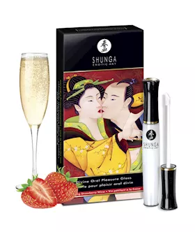 Shunga Tester Divine Oral Pleasure Lipgloss  Champagne and Strawberries
