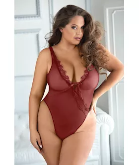 Allure Mesh and Eyelash Lace Teddy