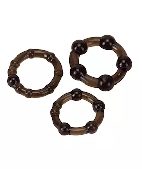 Ultra Stretch Beaded Cock Ring Set  3 Pack