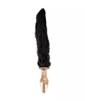 Frisky And Furry Glass Butt Plug With Tail