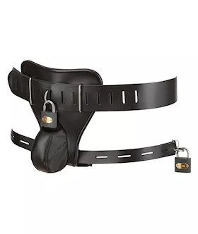 Leather Mens Chastity String 
