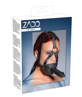 Leather Head Harness With Dildo