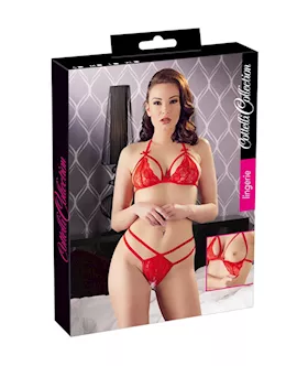 Cottelli Collection Open Your Heart Crotchless Lingerie