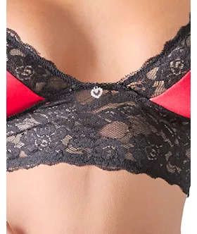 Floral Lace Trimmed Bra Set